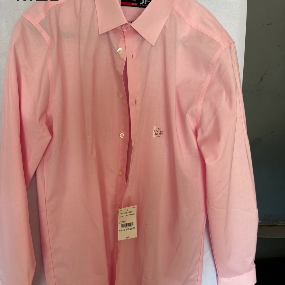 JF J.Ferrar Light Pink Dress Shirt